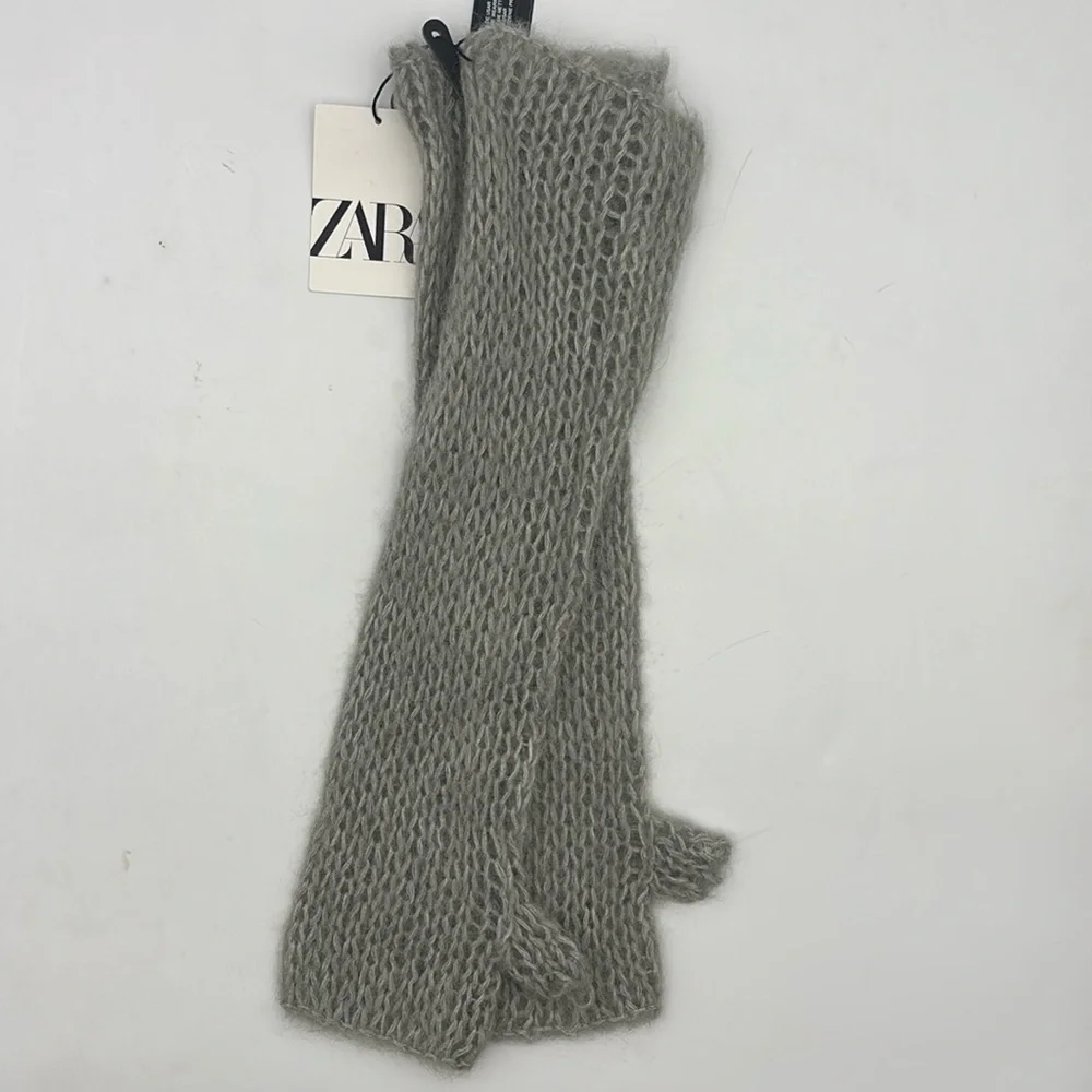 Zara  Long Alpaca Wool Blend Fingerless Gloves